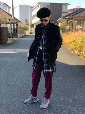 「MARCELO BURLON（マルセロ・バーロン）のアイテム（アクセサリー）」を使った、ユダイさん（メンズ・173cm）の冬コーディネート