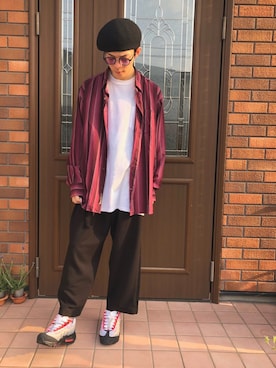 「gilet（ジレ）のアイテム」を使った、ユダイさん（メンズ・173cm）の春コーディネート