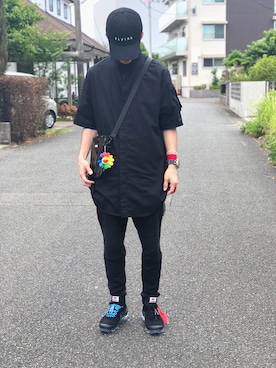 「MYne（マイン）のアイテム（バッグ）」を使った、ユダイさん（メンズ・173cm）の夏コーディネート