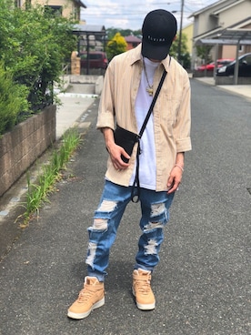 「gilet（ジレ）のアイテム」を使った、ユダイさん（メンズ・173cm）の夏コーディネート