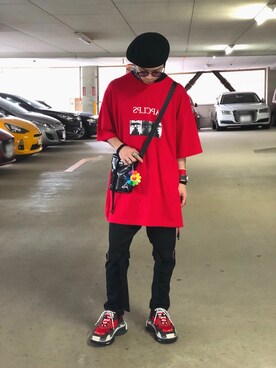 「MYne（マイン）のアイテム（バッグ）」を使った、ユダイさん（メンズ・173cm）の夏コーディネート
