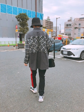 「MYne（マイン）のアイテム（バッグ）」を使った、ユダイさん（メンズ・173cm）の秋コーディネート