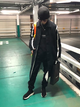「MYne（マイン）のアイテム（バッグ）」を使った、ユダイさん（メンズ・173cm）の冬コーディネート