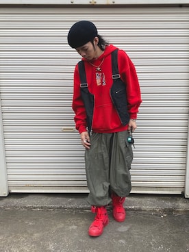 「ADER error」｜「アイテム（ハンチング/ベレー帽）」を使った、ユダイさん（メンズ・172cm）の秋コーディネート