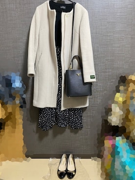 「お宮参り」｜「アイテム（ノーカラーコート）」を使った、arinc021さん（レディース・165cm）の冬コーディネート