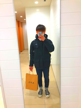 「A.P.C.」｜「アイテム（ダウンジャケット/コート）」を使った、S h o t a . N 🌿さん（メンズ・172cm）の冬コーディネート