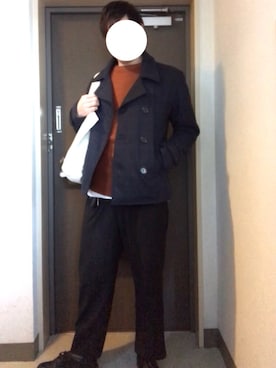 「Pコート」｜「アイテム（財布/小物）」を使った、ぐっちさん（メンズ・178cm）の冬コーディネート