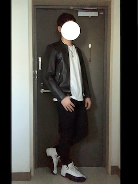 「HANES（ヘインズ）の【OUTLET STORE PRICE】【Hanes/ヘインズ】ジャパンフィット JAPAN FIT 【2枚組】クルーネックTシャツ（Tシャツ/カットソー）」を使った、ぐっちさん（メンズ・178cm）の秋コーディネート