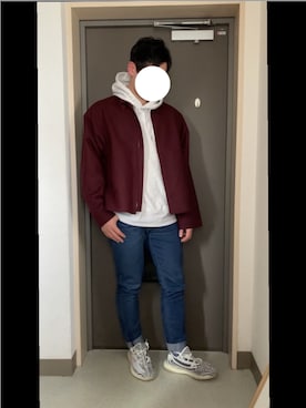 「yoke」｜「アイテム（ブルゾン）」を使った、ぐっちさん（メンズ・178cm）の冬コーディネート