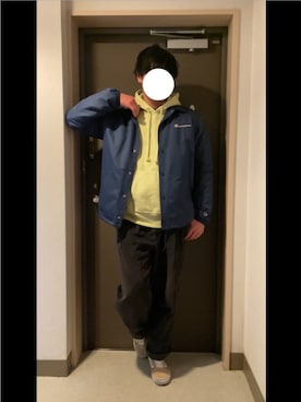 「Champion（チャンピオン）のアイテム（ブルゾン）」を使った、ぐっちさん（メンズ・178cm）の冬コーディネート