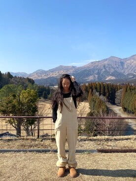 「rectangle（レクタングル）のアイテム（オールインワン・サロペット）」を使った、adahyanさん（レディース・159cm）の冬コーディネート