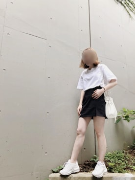 「Acne Studios（アクネストゥディオズ）の＜Acne Studios＞リバースロゴTシャツΨо（Tシャツ/カットソー）」を使った、chiiさん（レディース・162cm）の夏コーディネート