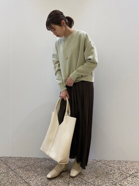 「URBAN RESEARCH（アーバンリサーチ）のヴィンテージサテンBACKリボンキャミソールワンピース（ワンピース）」を使った、sugawaraさん（レディース・161cm）の冬コーディネート