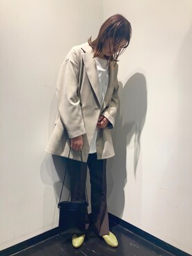 「ストレートパンツ」｜「アイテム（スリッポン）」を使った、sugawaraさん（レディース・161cm）の春コーディネート