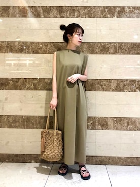 「RODE SKO（ロデスコ）のMARIA タッセルペーパーショルダー（ショルダーバッグ）」を使った、mukumotoさん（レディース・158cm）の夏コーディネート