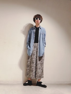 「オーバルサングラス」｜Tomohiro Yajimaさん（メンズ・173cm）の春コーディネート