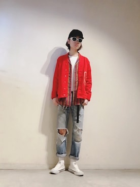 「オーバルサングラス」｜Tomohiro Yajimaさん（メンズ・173cm）の秋コーディネート