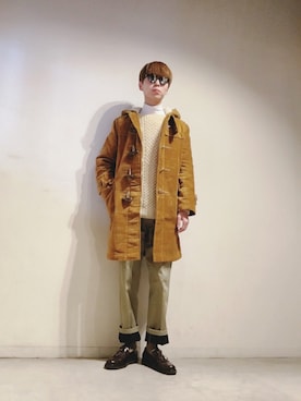 「タッセルローファー」｜「アイテム（ダッフルコート）」を使った、Tomohiro Yajimaさん（メンズ・173cm）の冬コーディネート