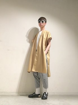 「オーバルサングラス」｜Tomohiro Yajimaさん（メンズ・173cm）の夏コーディネート
