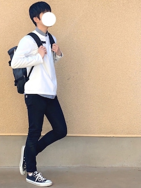 「THE NORTH FACE（ザノースフェイス）のザ・ノース・フェイス デイパック / BCフューズボックス（バックパック/リュック）」を使った、鈴木 裕矢さん（メンズ・170cm）の秋コーディネート