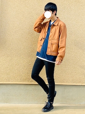「アイテム（カバーオール）」を使った、鈴木 裕矢さん（メンズ・170cm・10代）の秋コーディネート