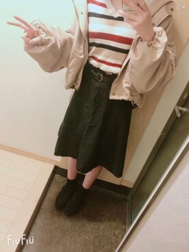 「アプレジュール」｜「アイテム（その他シューズ）」を使った、reさん（レディース・163cm）の冬コーディネート