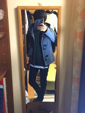 「アイテム（ダッフルコート）」を使った、かつごさん（メンズ・172cm・10代）の冬コーディネート