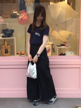 「UNIQLO（ユニクロ）のWOMEN オックスフォードワイドパンツ＋E（その他パンツ）」を使った、sonokaさん（レディース・161cm）の夏コーディネート