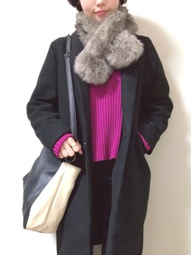 マフラーを使った ショッキングピンク の人気ファッションコーディネート Wear