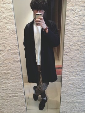 「ダニエルウェリントン」｜「アイテム（その他アウター）」を使った、Tomさん（メンズ・186cm）の冬コーディネート