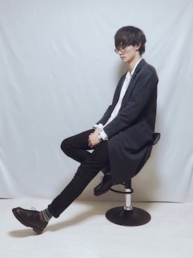 「ボーダーソックス」｜「アイテム（腕時計）」を使った、Tomさん（メンズ・186cm）の秋コーディネート