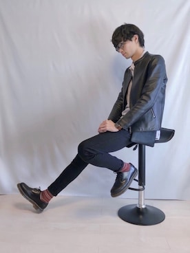 「ダニエルウェリントン」｜「アイテム（ブーツ）」を使った、Tomさん（メンズ・186cm）の秋コーディネート