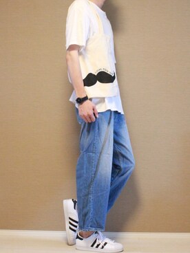 「petitcro」｜「アイテム（アナログ腕時計）」を使った、Tomさん（メンズ・186cm）の夏コーディネート