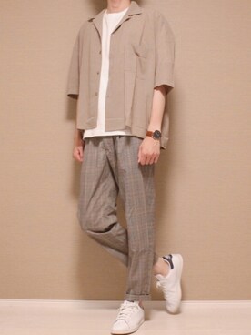 「ワントーンスタイル」｜Tomさん（メンズ・186cm）の夏コーディネート