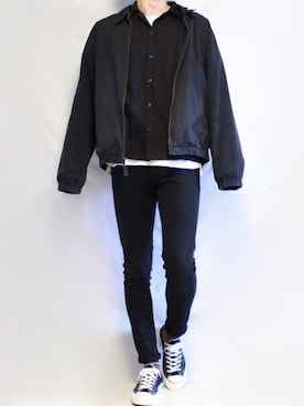 「ボーダーソックス」｜「アイテム（その他）」を使った、Tomさん（メンズ・186cm）の秋コーディネート
