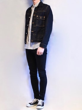 「green label relaxing（グリーンレーベルリラクシング）のアイテム」を使った、Tomさん（メンズ・186cm）の春コーディネート