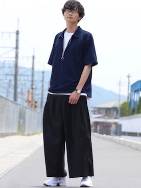 「ダニエルウェリントン」｜「アイテム（スウェット）」を使った、Tomさん（メンズ・186cm）の夏コーディネート