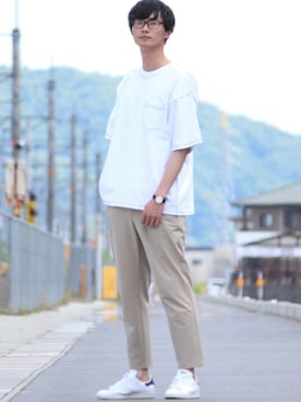 「neos（ネオス）のアイテム」を使った、Tomさん（メンズ・186cm）の夏コーディネート