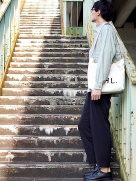 「WYM」｜「アイテム（モカシン/デッキシューズ）」を使った、Tomさん（メンズ・186cm）の夏コーディネート