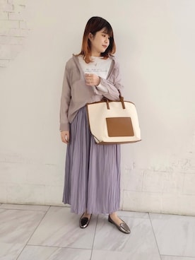 「LEPSIM（レプシィム）のオペラソフトフラットSS　929497（パンプス、その他）」を使った、ぶんちゃんさん（レディース・163cm）の春コーディネート