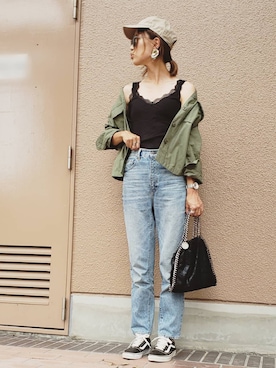 「DONOBAN（ドノバン）のアイテム（ピアス（両耳用））」を使った、ryoco☺︎さん（レディース・167cm）の夏コーディネート