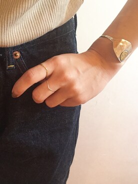 「UNIQLO（ユニクロ）のスーピマコットンリブクルーネックT（半袖）（Tシャツ/カットソー）」を使った、dmdmさん（レディース・155cm）の夏コーディネート