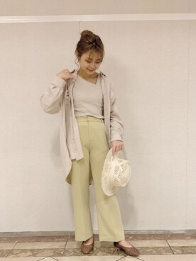 「LOWRYS FARM（ローリーズファーム）のメッシュフラットシューズ　864880（パンプス）」を使った、yuipiさん（レディース・158cm）の春コーディネート