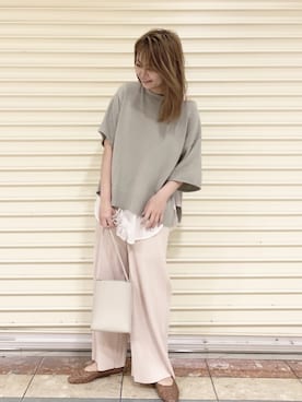 「LOWRYS FARM（ローリーズファーム）のメッシュフラットシューズ　864880（パンプス）」を使った、yuipiさん（レディース・158cm）の春コーディネート