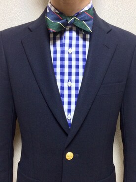 蝶ネクタイを使った ギンガムチェックシャツ のメンズ人気ファッションコーディネート Wear