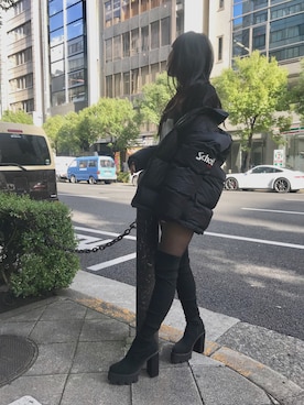 「EMODA」｜「アイテム（ダウンジャケット/コート）」を使った、𝐍𝐚𝐨さん（レディース・164cm）の秋コーディネート