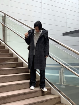 「schott（ショット）のアイテム（モッズコート）」を使った、𝐍𝐚𝐨さん（レディース・164cm）の冬コーディネート