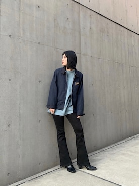 「ライトブルー」｜「アイテム（ブルゾン）」を使った、𝐍𝐚𝐨さん（レディース・164cm）の春コーディネート