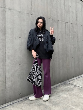 「schott(ショット)のアイテム(ブレスレット)」を使った、𝐍𝐚𝐨さん(レディース・164cm)の冬コーディネート