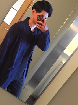 「コーディガン」｜「アイテム（PC・スマホグッズ/家電）」を使った、sikiさん（メンズ・181cm）の冬コーディネート